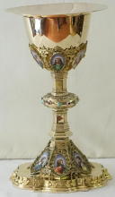 Solid silver gilt antique Gothic Chalice.